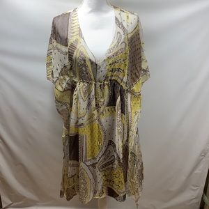 ELIE TAHARI - printed chiffon dress with slip dress lining.